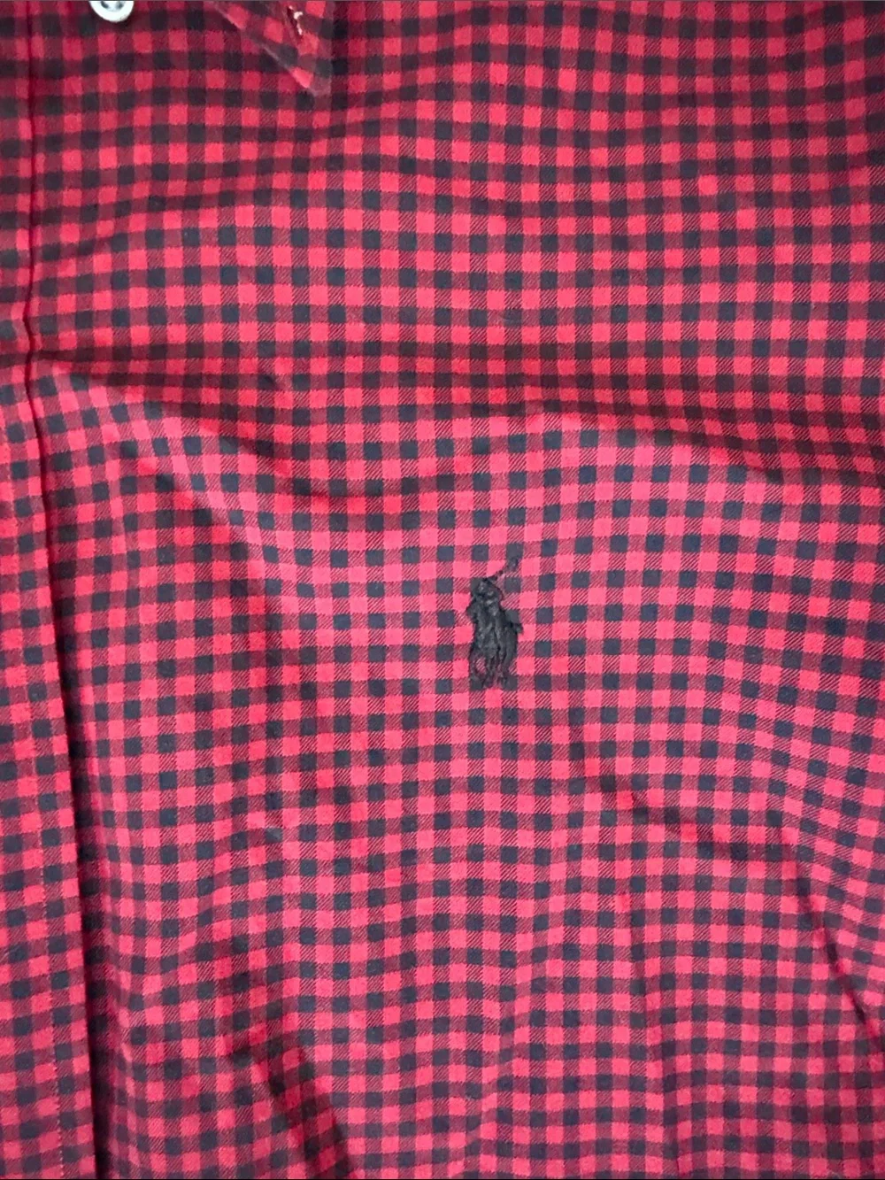 Polo by Ralph Lauren Burgundy and Black Check Long-Sleeve Dress Shirt